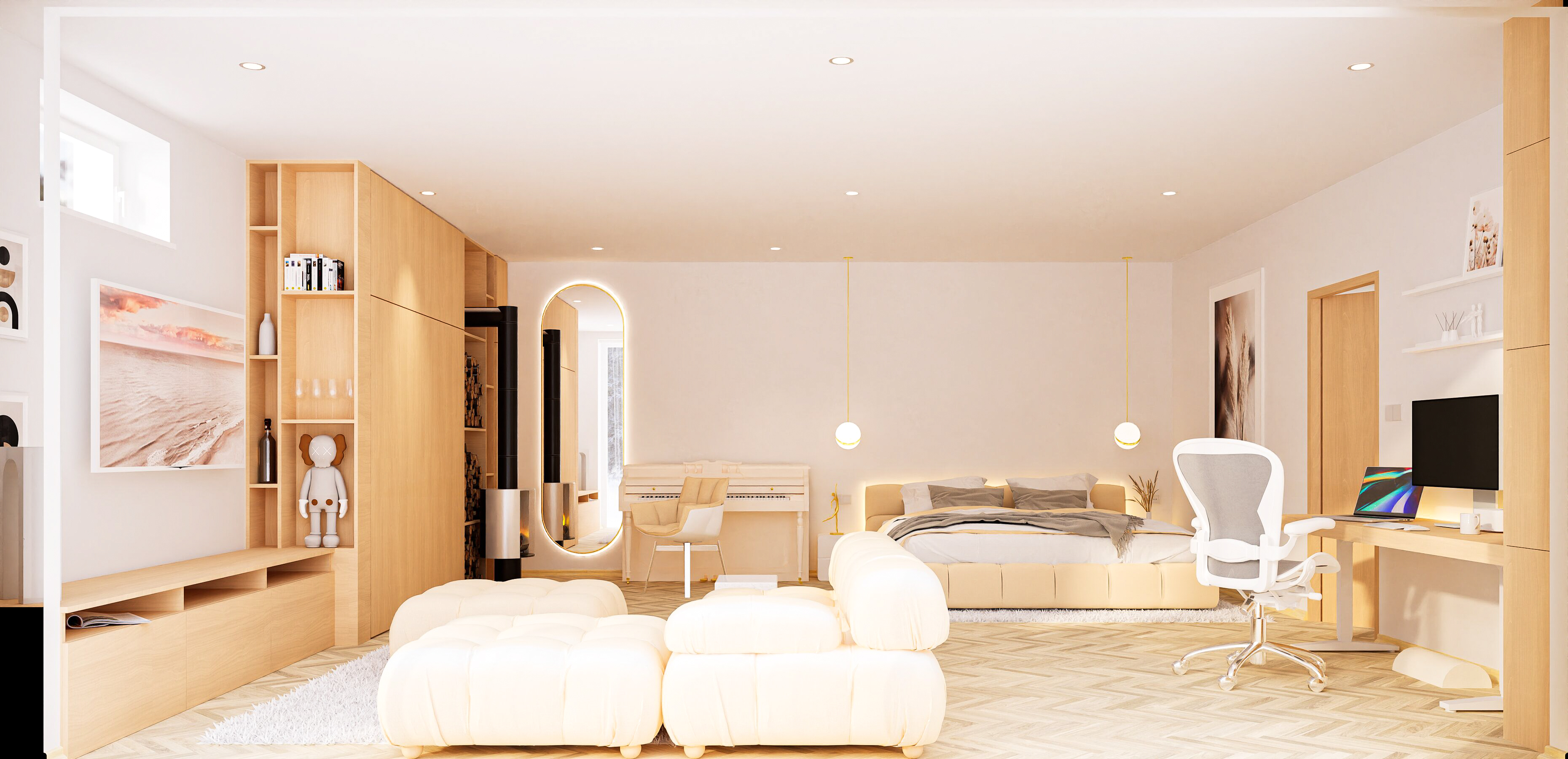 宁静卧室与办公室-0