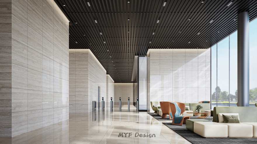 深圳某地标双子塔大堂翻新及UpperHills首层大堂软装改造丨中国深圳-5