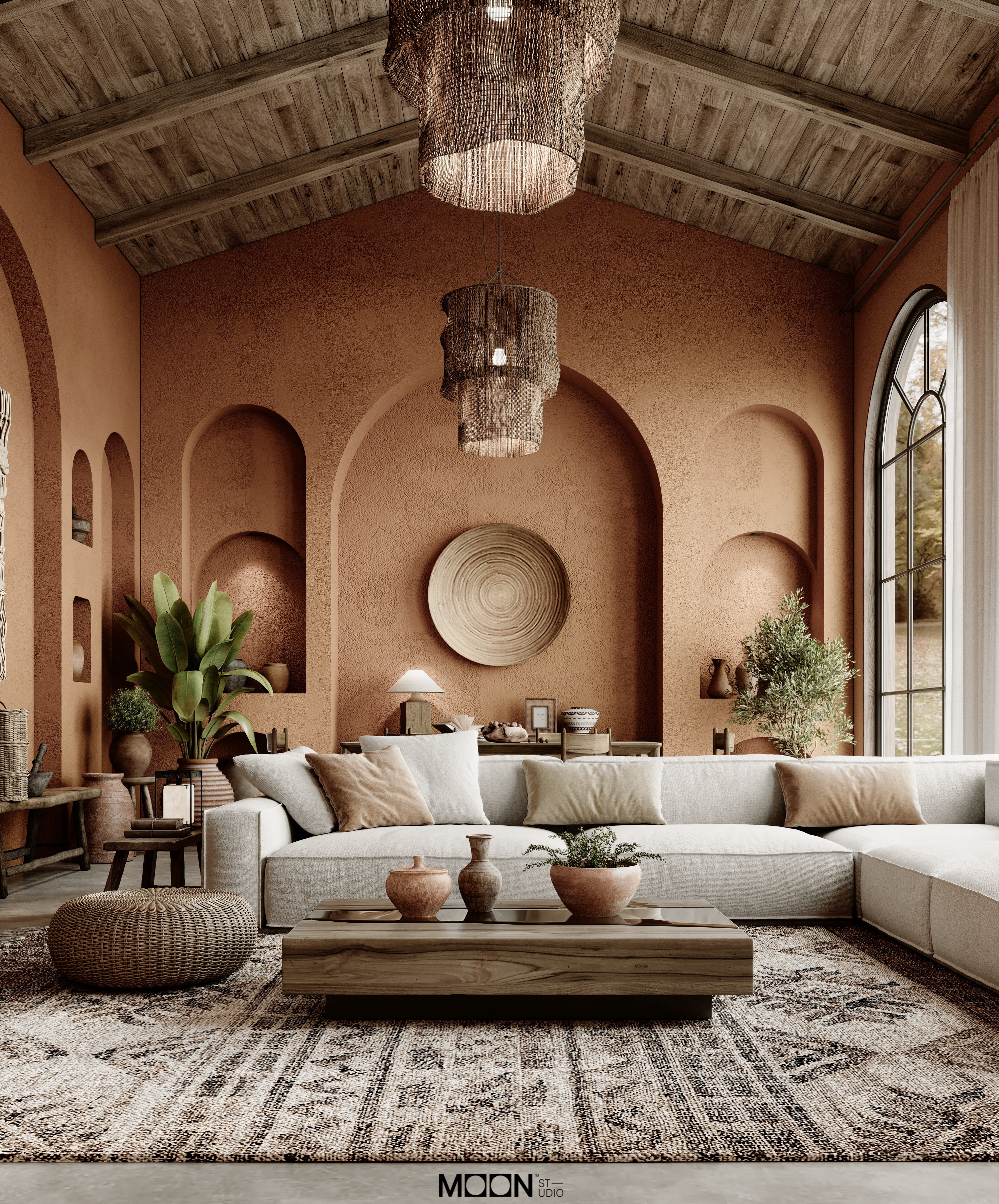 波西米亚风格起居区丨Moon Studio-2