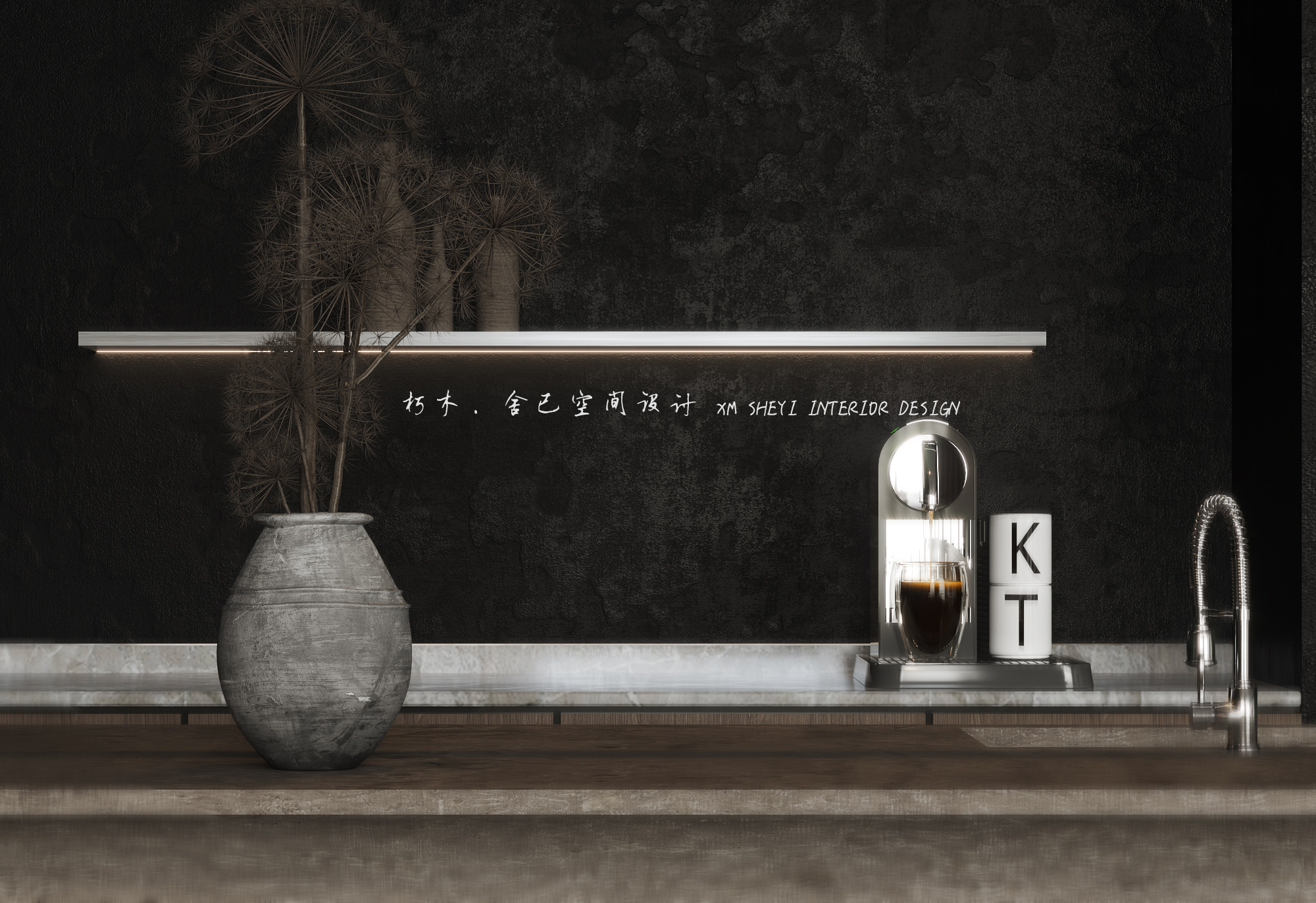 原木与高级黑 · 精致住宅设计丨舍已制作-12