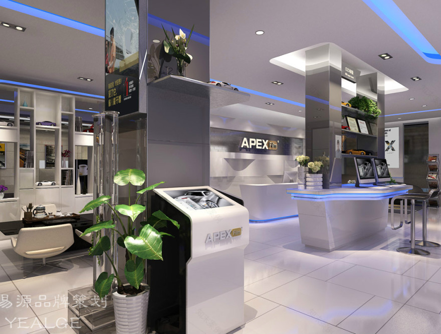 汽车贴膜店铺设计哪个好,易源汽车贴膜店铺设计-6