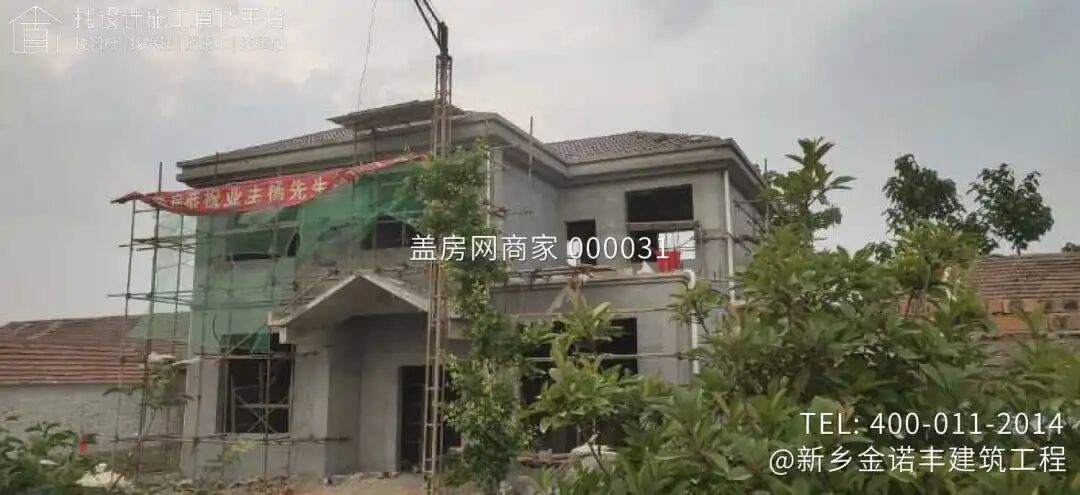 【施工队案例】河南驻马店二层欧式别墅施工-15