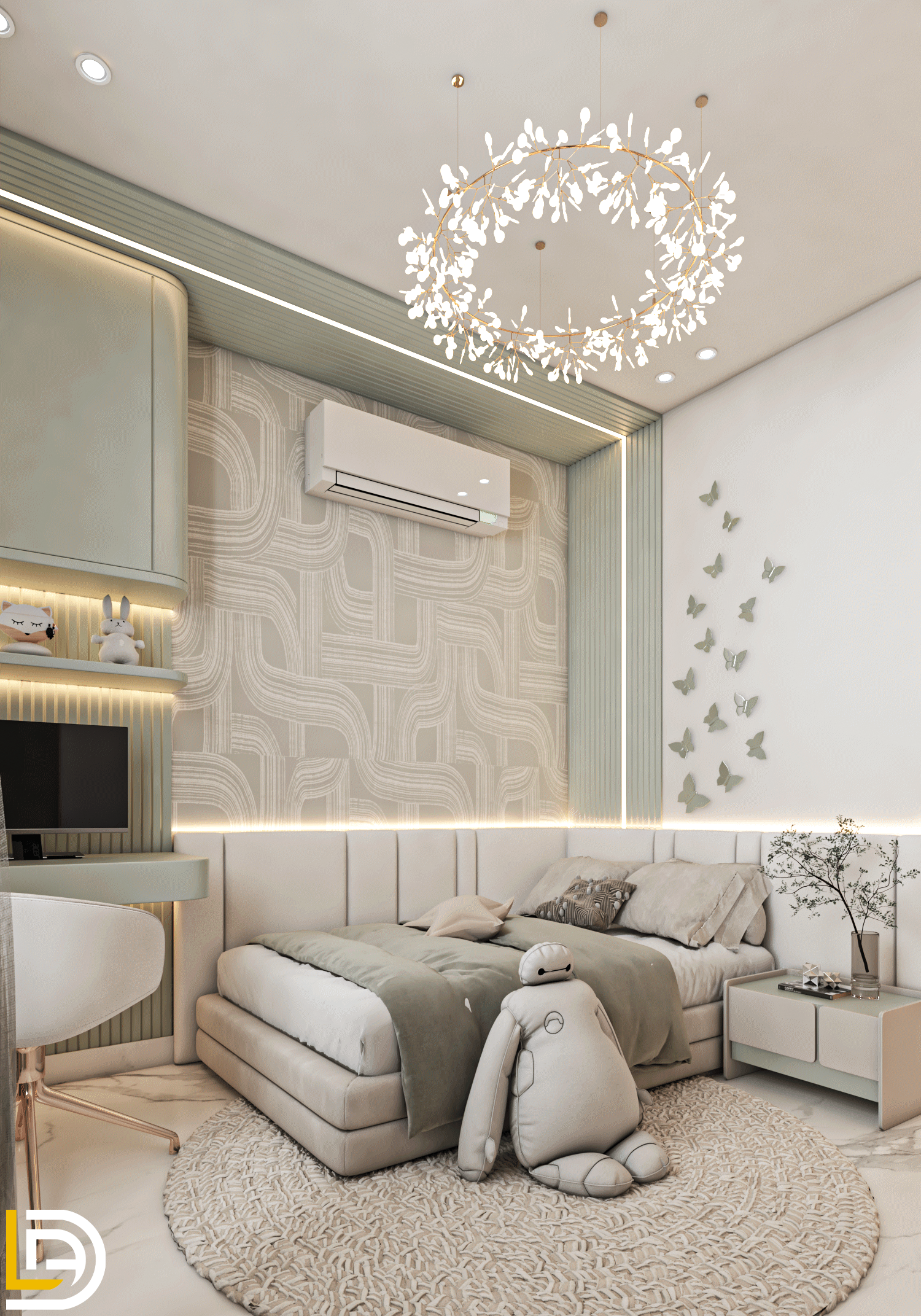 现代女孩卧室-6