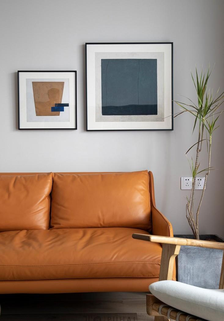 89㎡现代简约三居室，点亮生活的活力橙色沙发-10