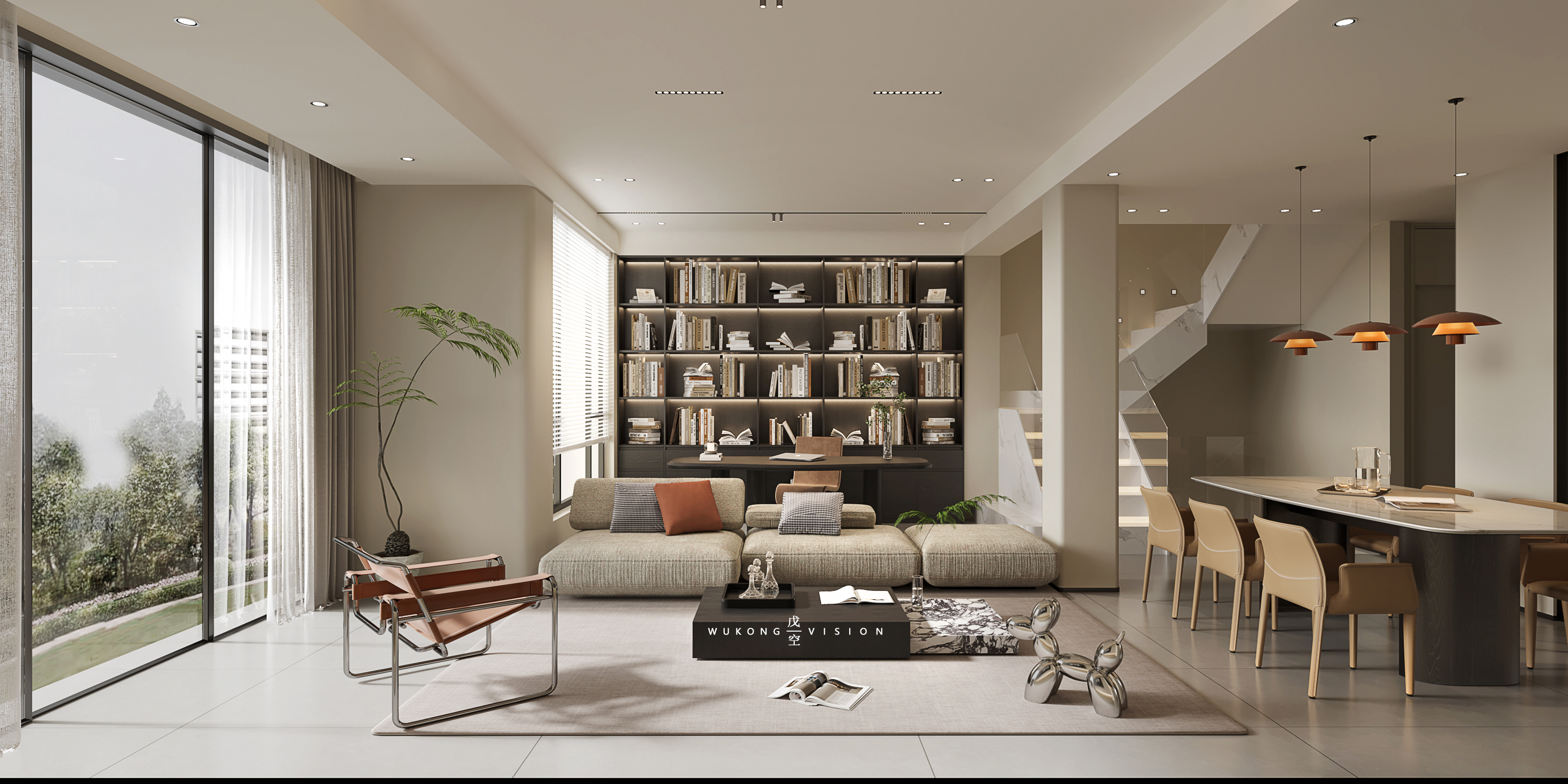 戊空效果图表现一现代极简奶油风格-11