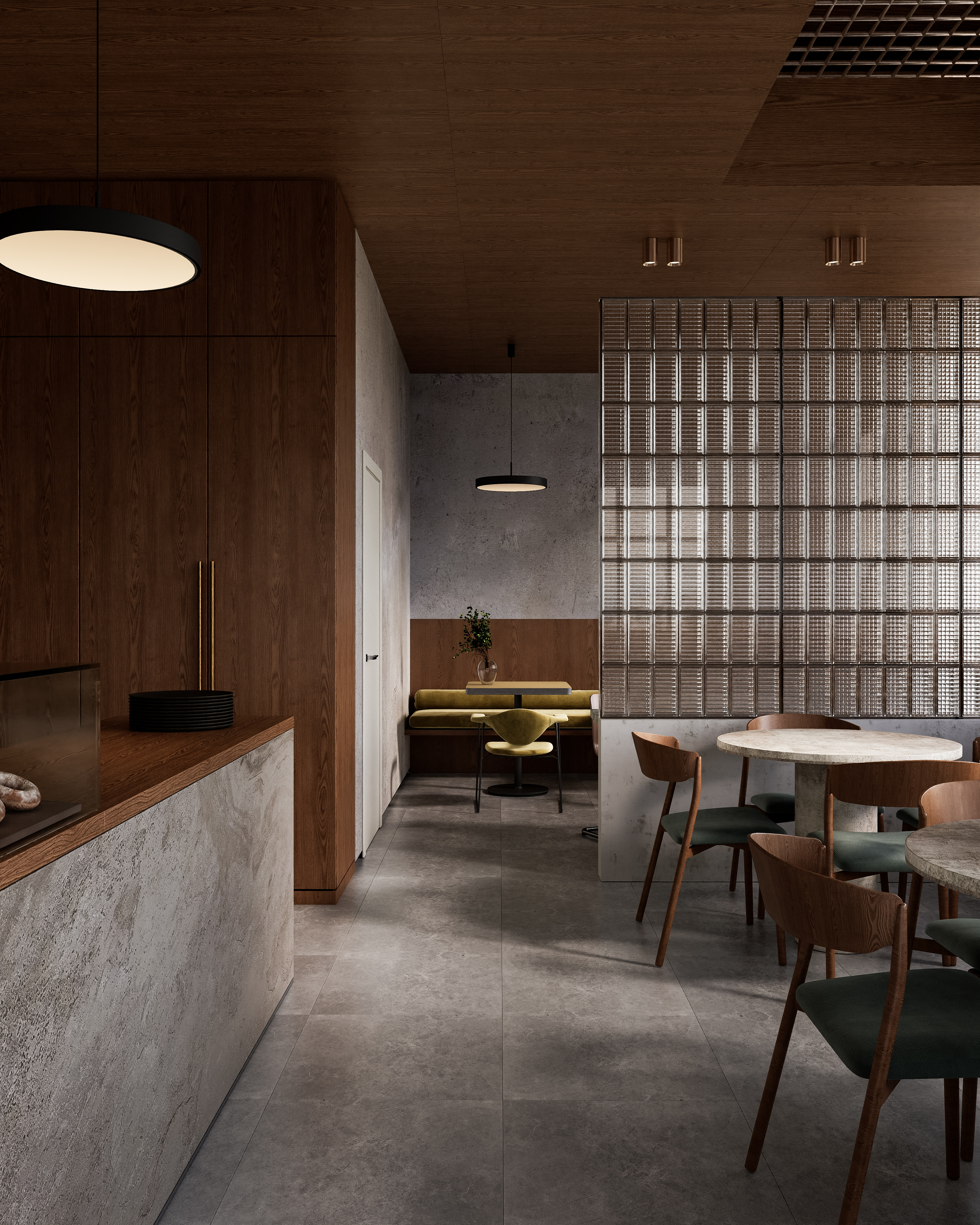 现代咖啡馆室内可视化展示-7