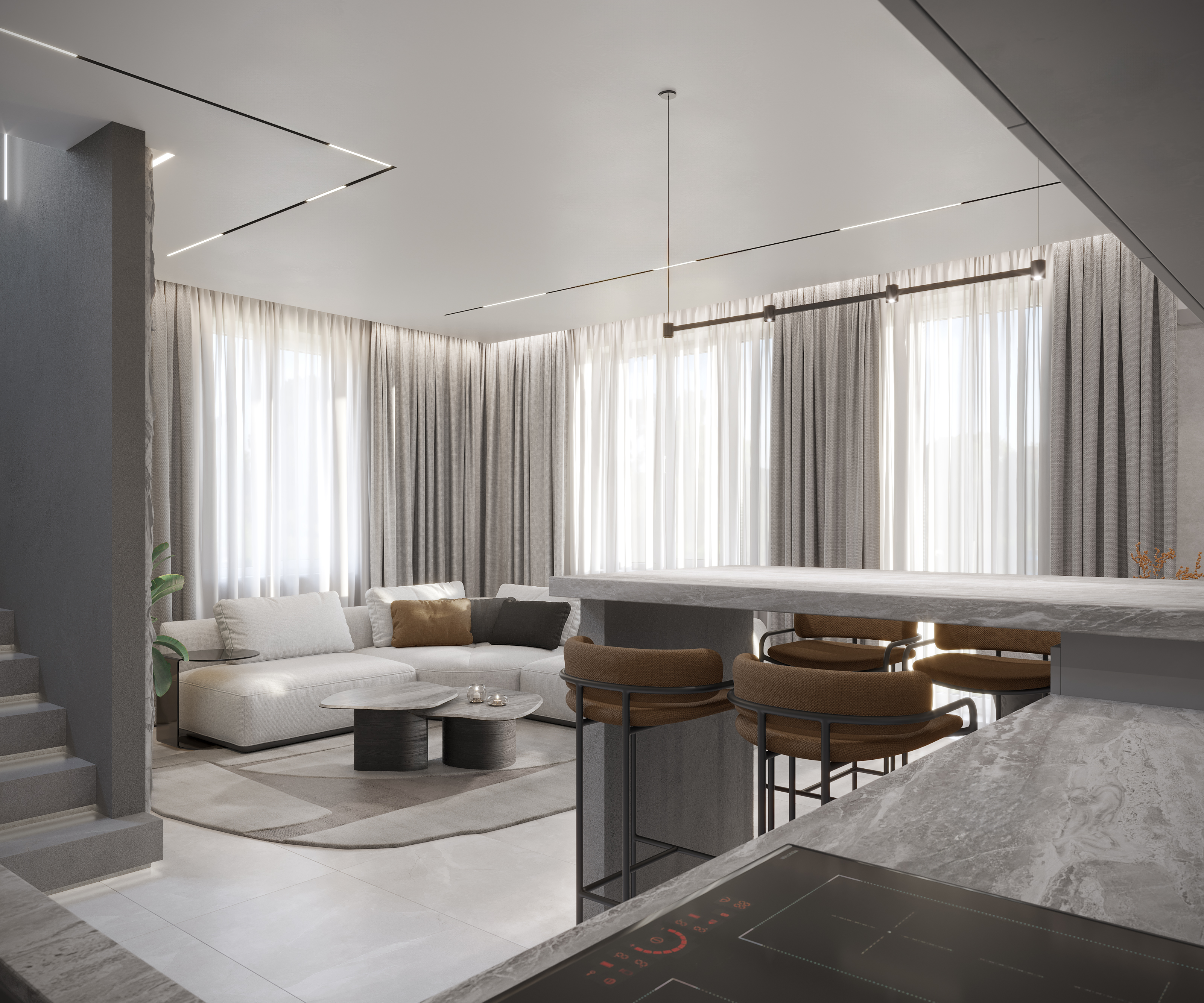 Open space. House 100 m2-4