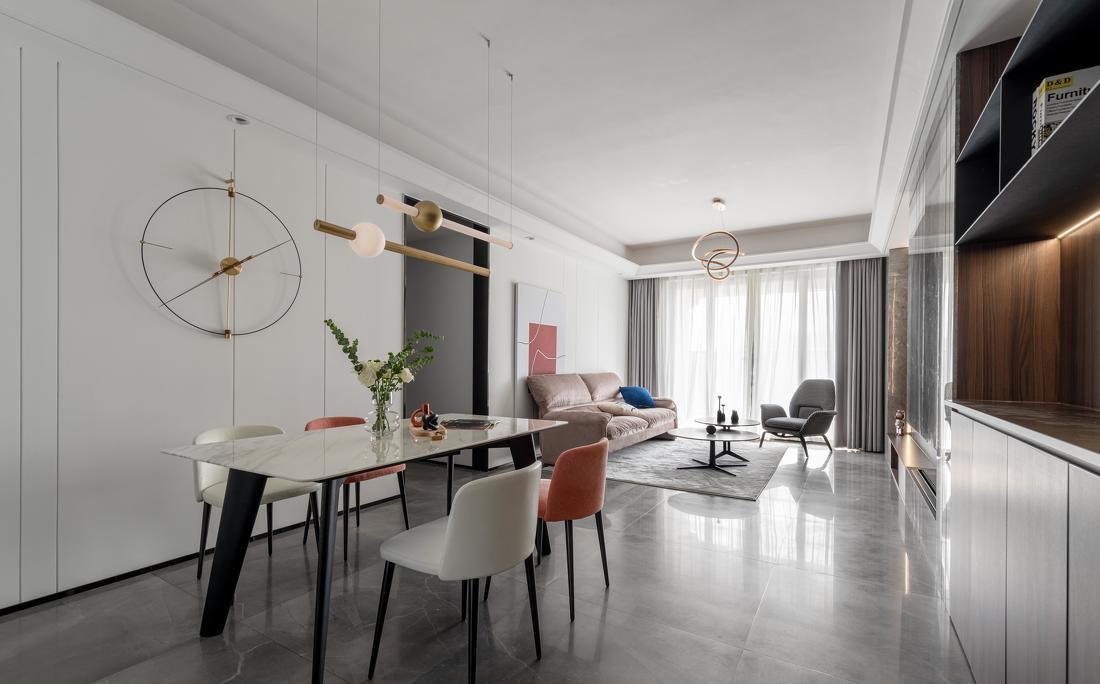 95 后高级风婚房，胡桃木与大理石的完美融合-2