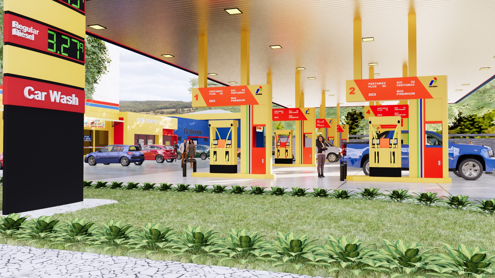 محطه بنزين علي طريق سريع-5