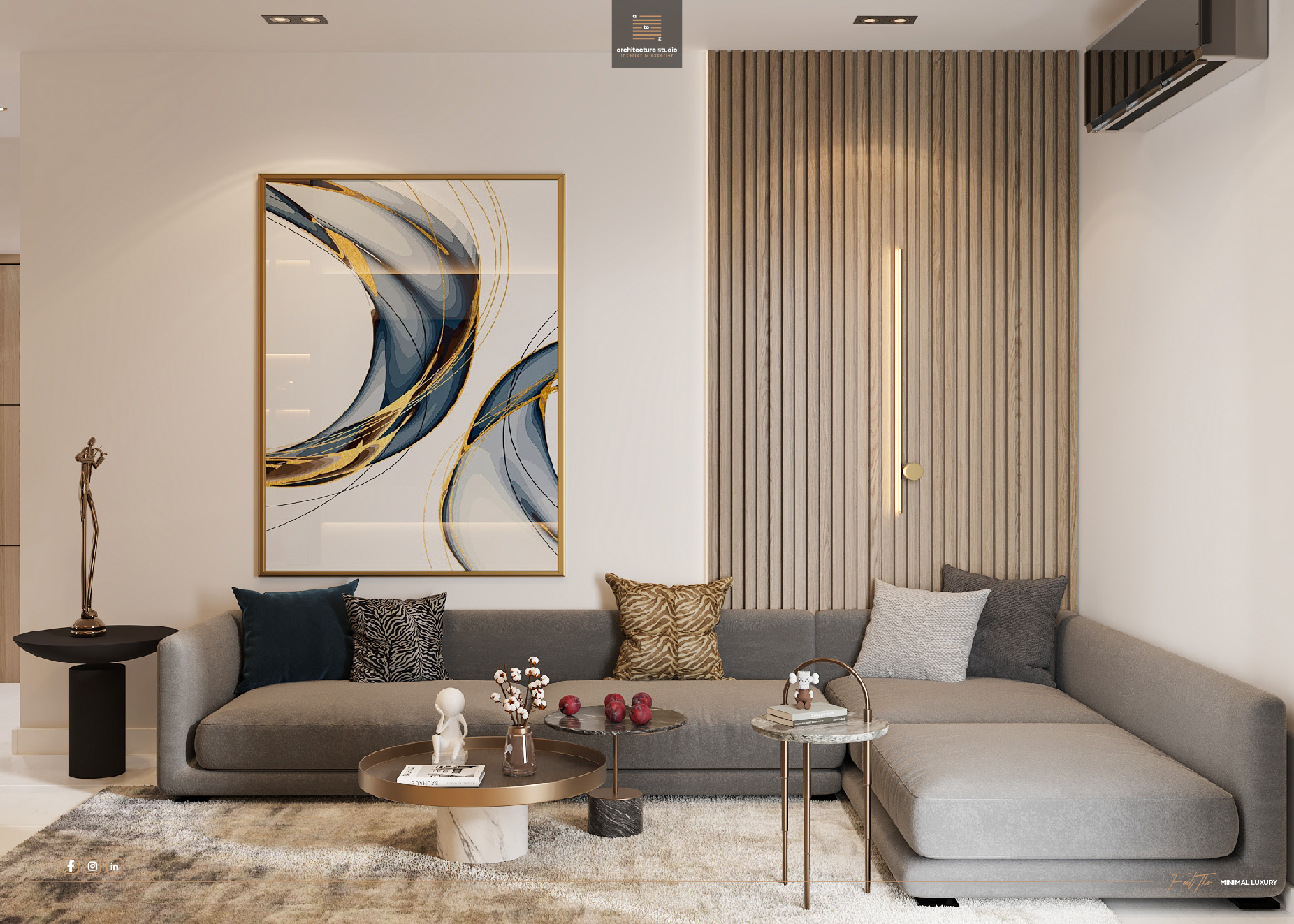 Modern Living room with Cozy Entrance-3