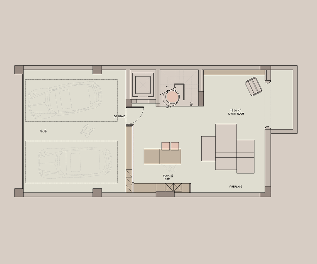 光之瀑布挑空别墅丨中国金华丨涵舍空间设计-83