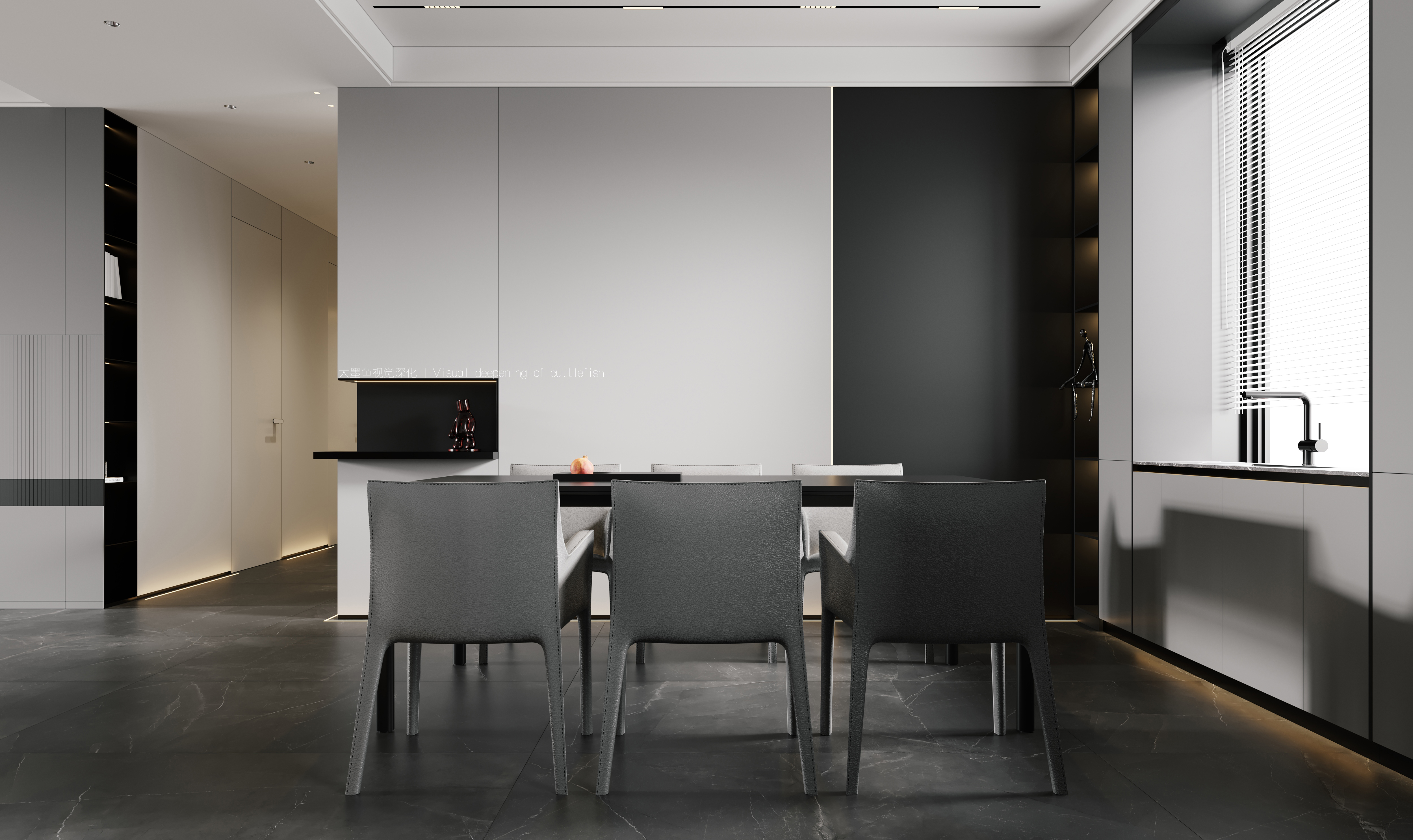 白·黑室内设计案例丨大墨魚視覺深化-10