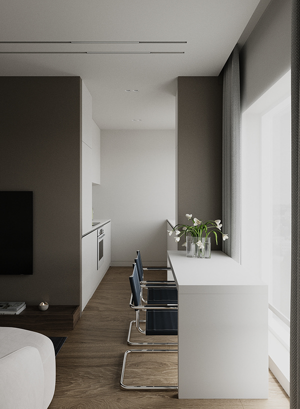 Minimalist Small Apartment | Warm Neutral Interior-5
