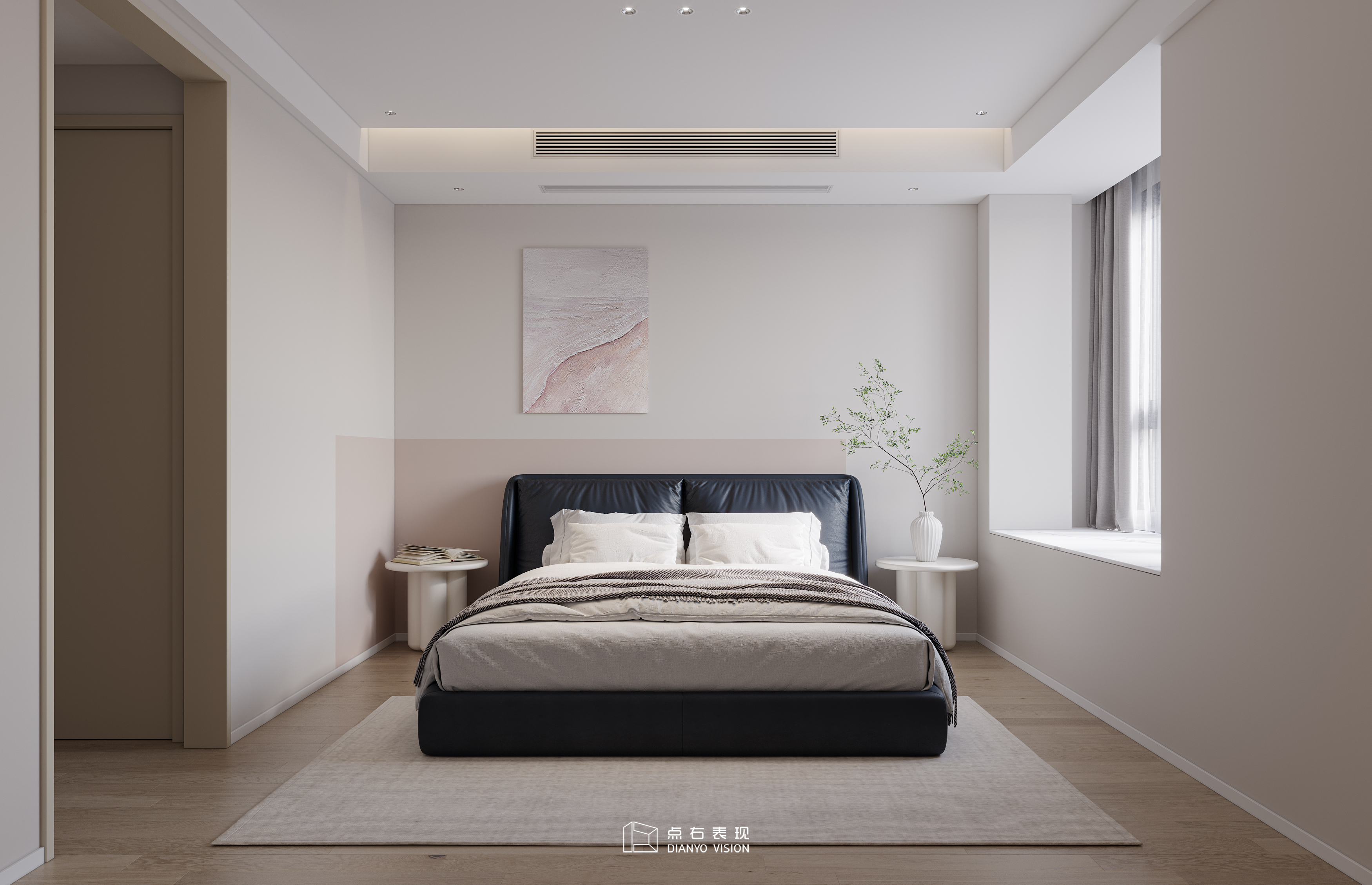 奶油风格室内设计丨点右效果图表现-11