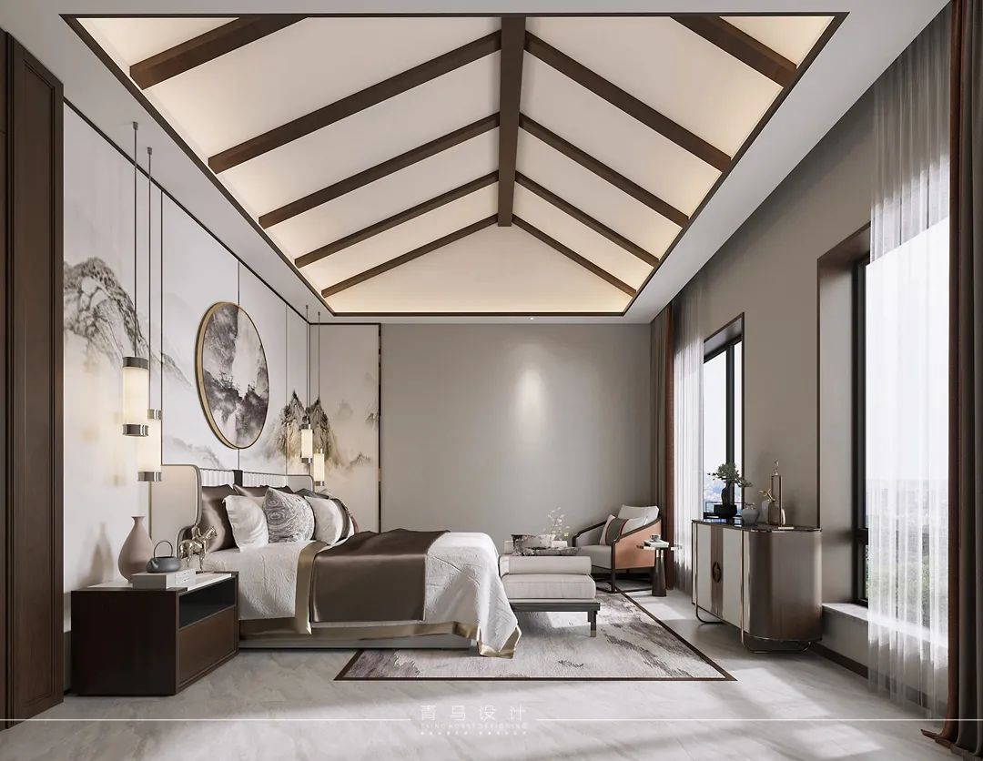 河与墅上叠新中式设计丨青马别墅空间设计-62