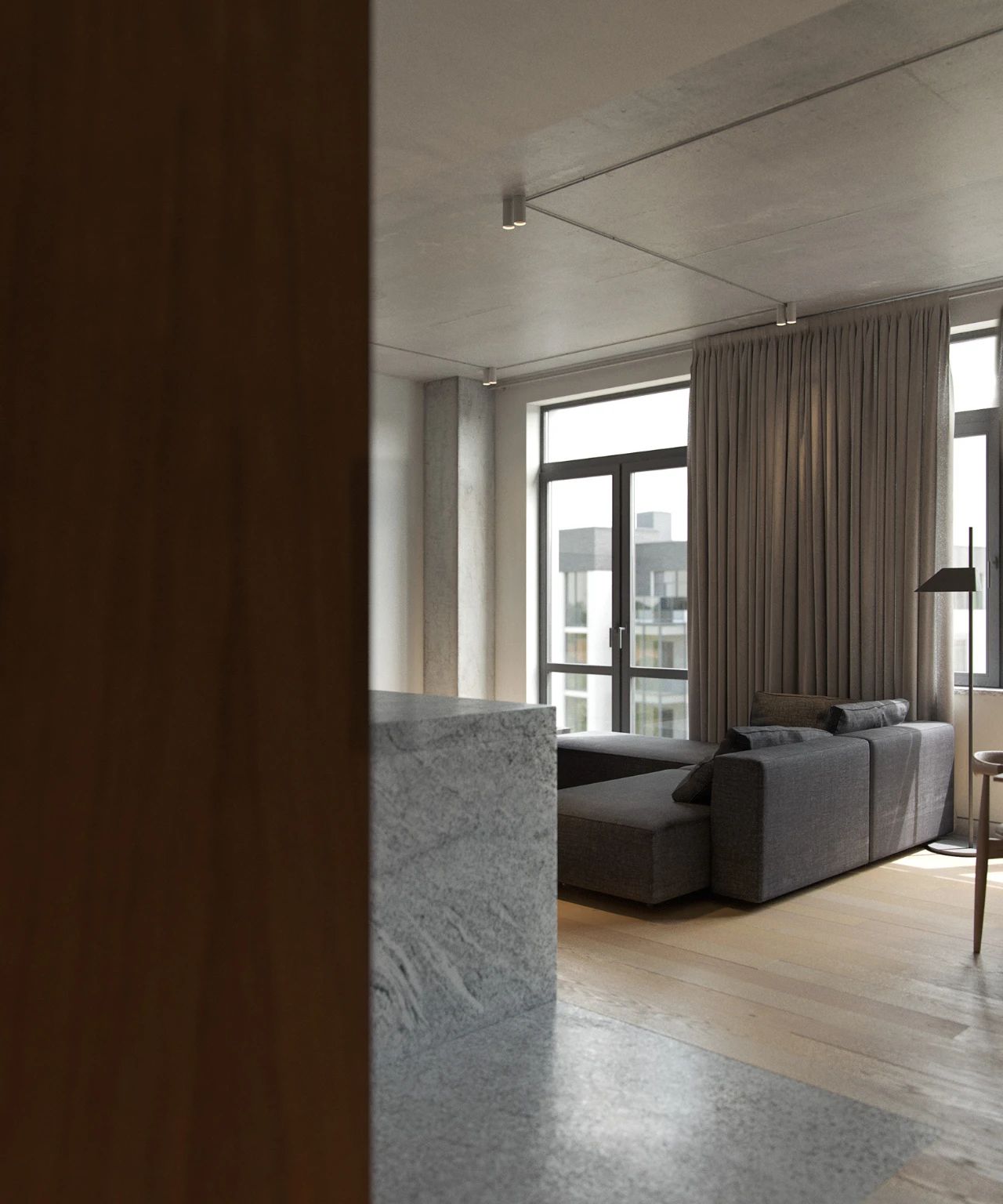 132 平米异形空间住宅设计丨Viktor Serhey 和 DUDES Architects-7