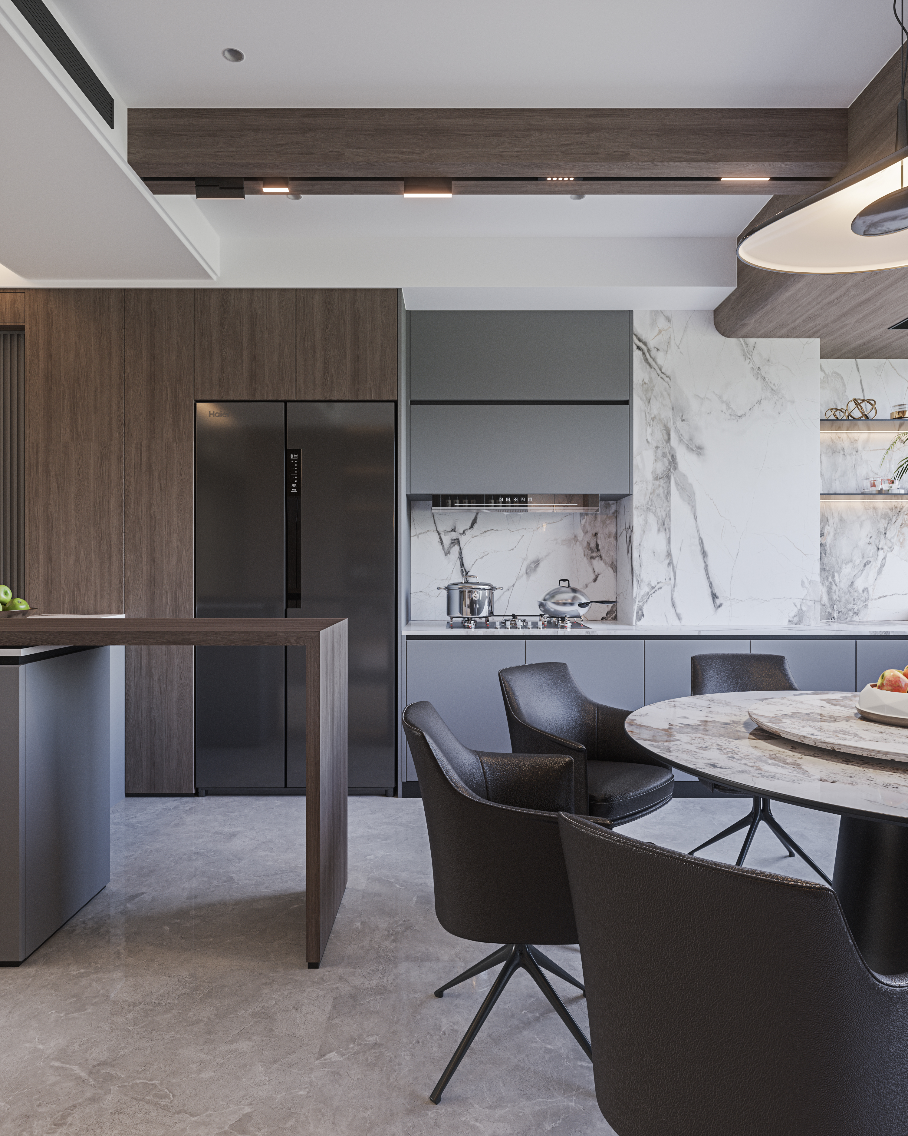 原木+高级灰现代风格空间设计-9