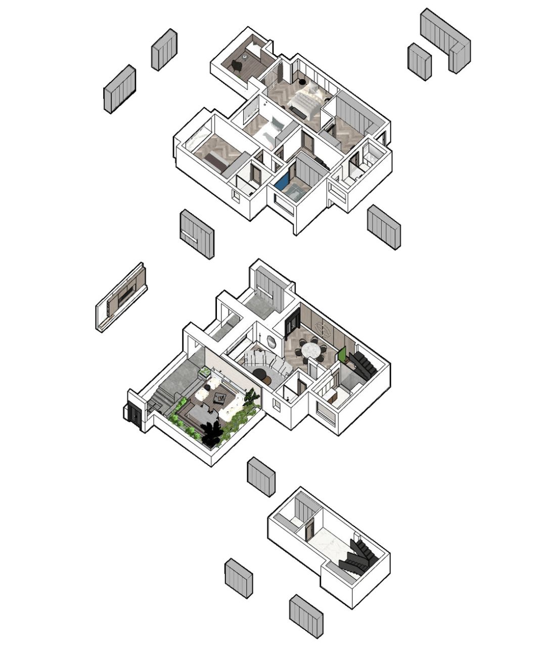 成都市复式公寓的现代简奢花园生活-31