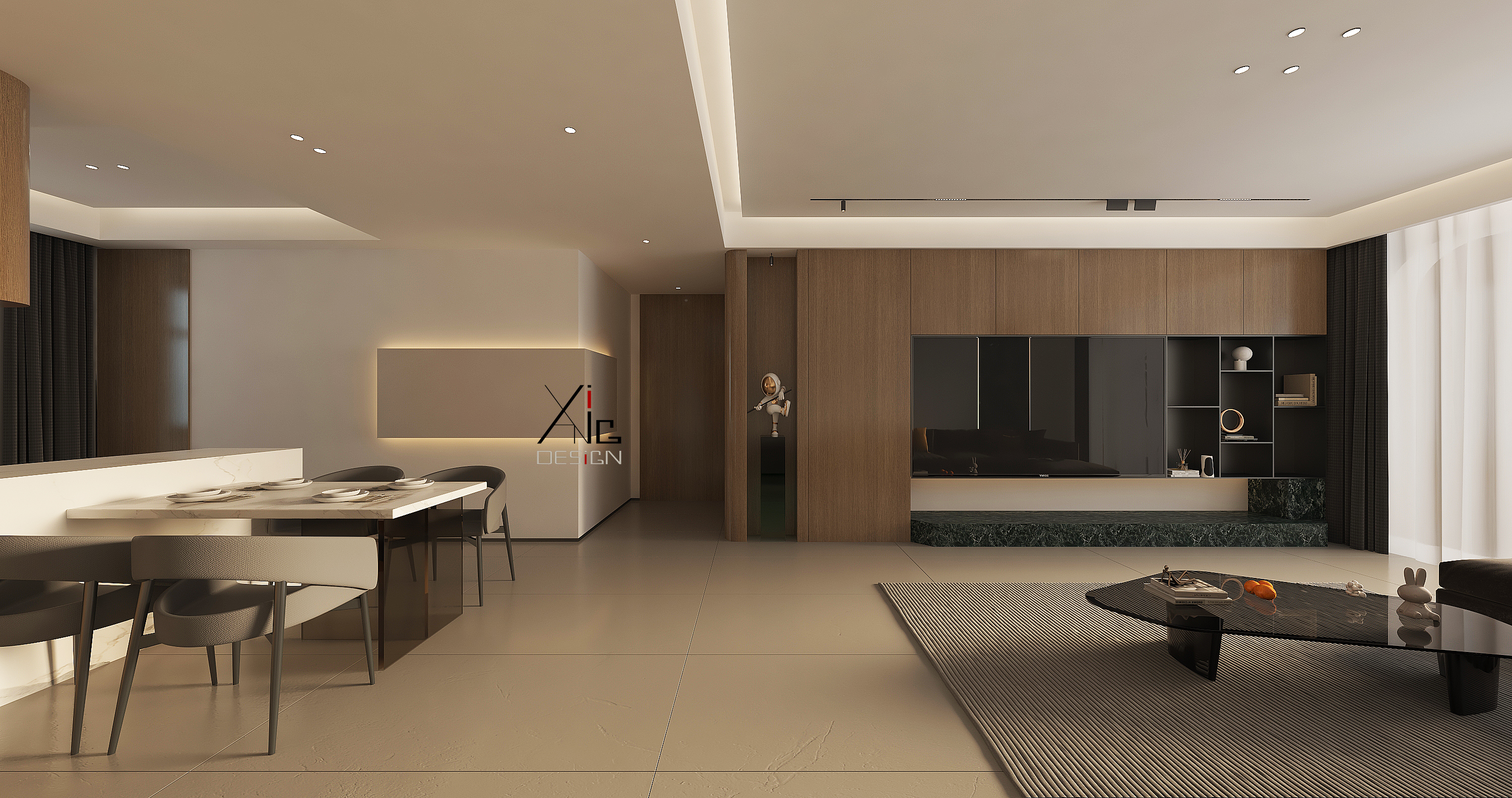 维多利亚五期焦糖色现代简约风格设计丨中国石家庄丨阿召-13