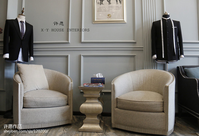 40万元商业展示90平米装修案例·效果图  英伦贵族绅士空间-12