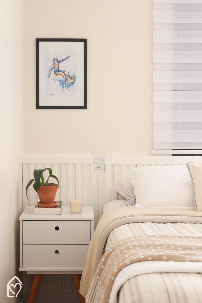 Antes e depois do quarto com painel ripado - Casa das Amigas-4