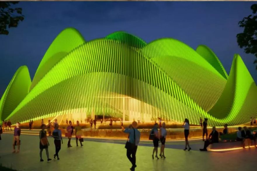 空灵无锡太湖剧院 | 竹海抽象,白柱金顶,智能算法优化结构-79