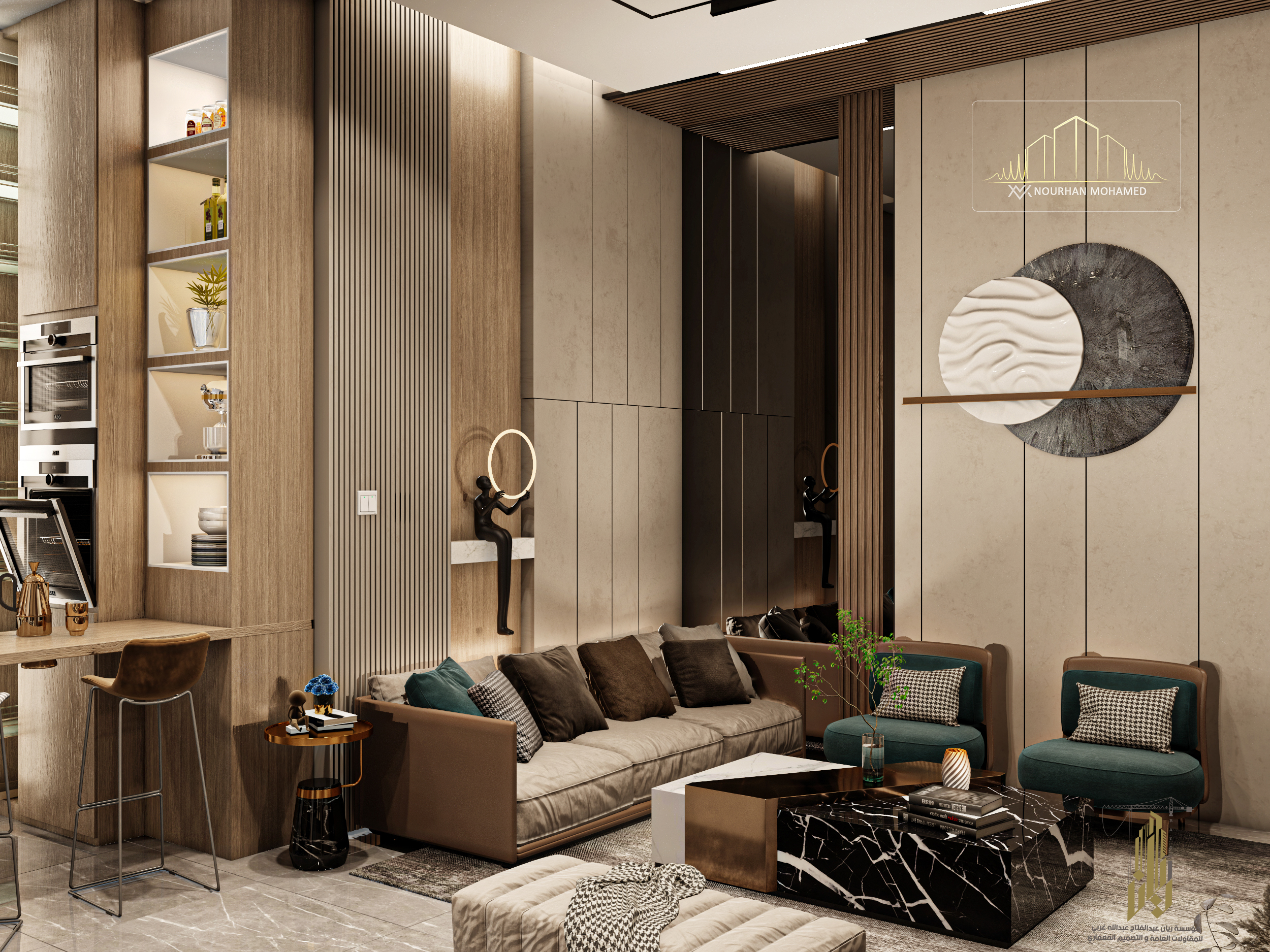 Reception + Kitchen interior design-14