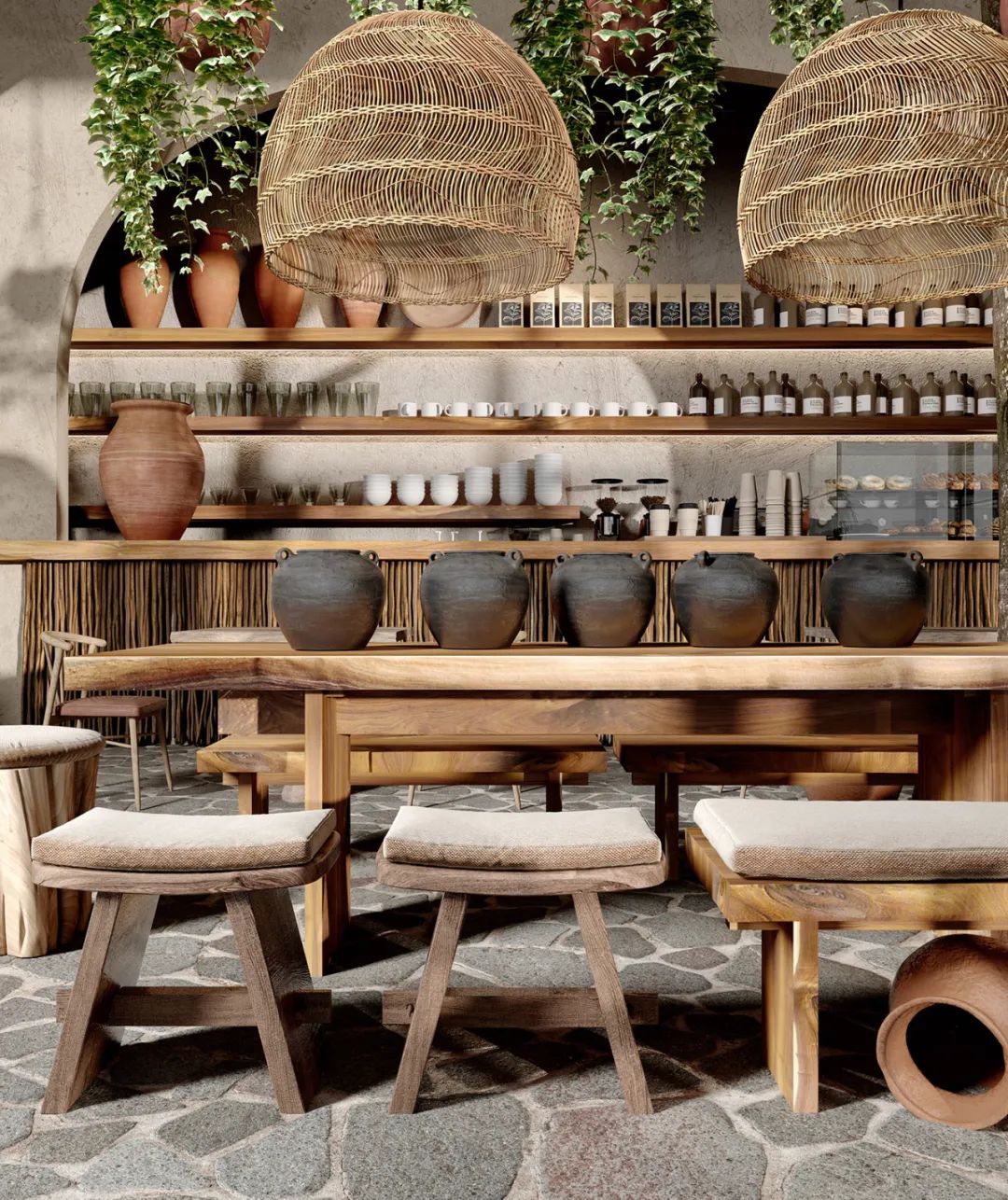 美式侘寂风餐厅设计丨YanaPrydalna-27