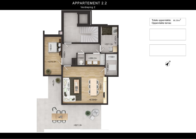 2d floor plan design rendering using photoshop with custom texture furniture-8
