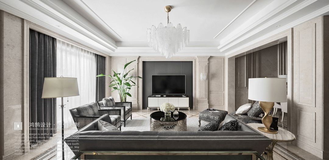 468㎡美式轻奢别墅,生活与艺术的完美融合-23