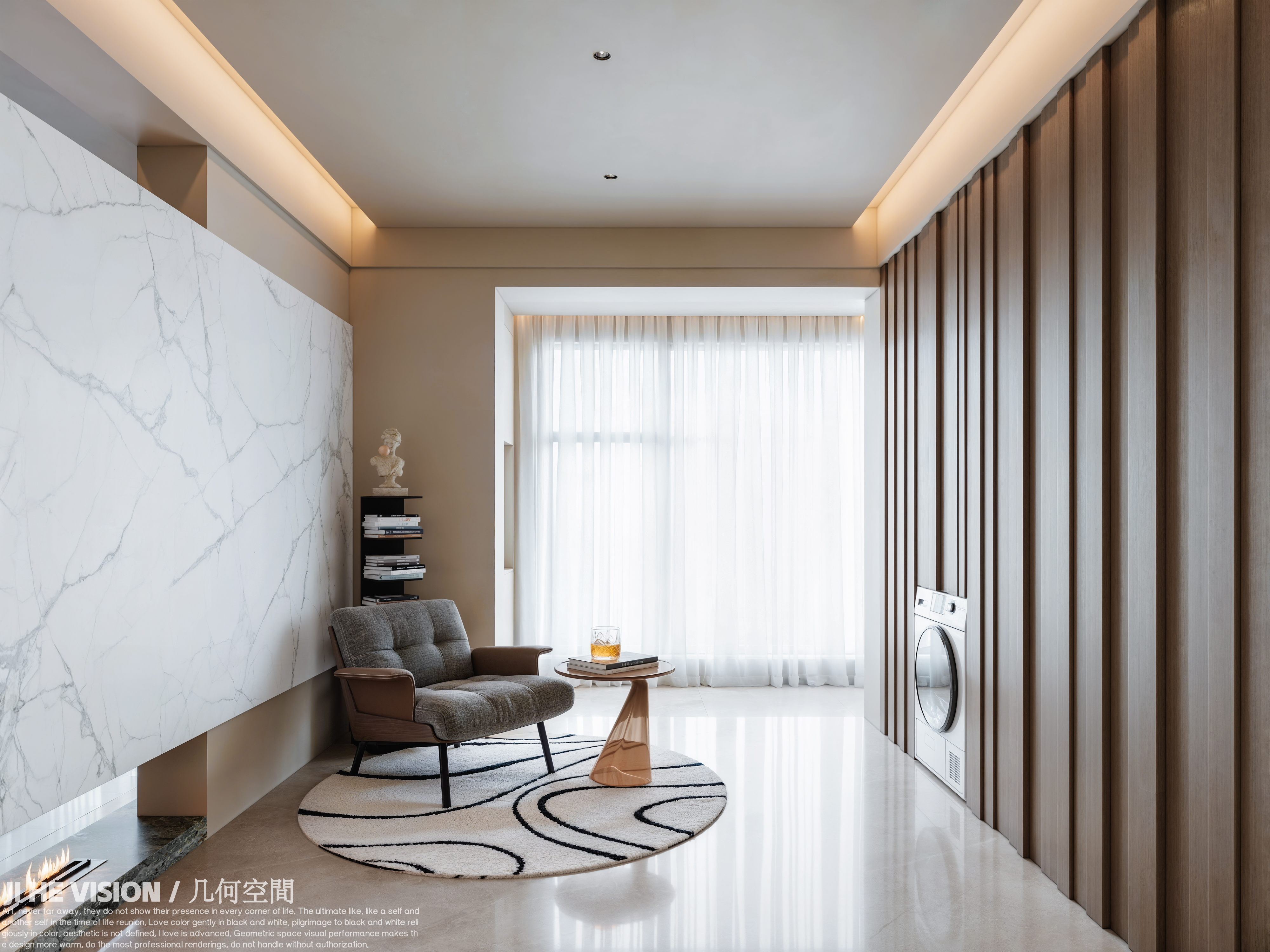 港龙美的云筑轻奢客餐厅丨几何空间视觉表现-4