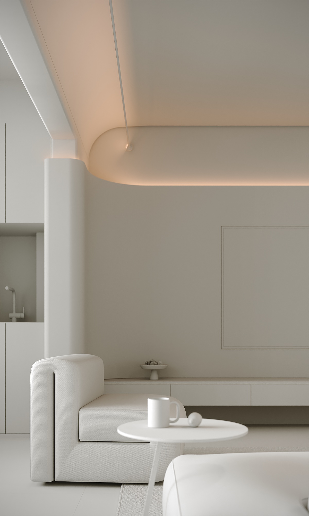 现代奶油风平层-5