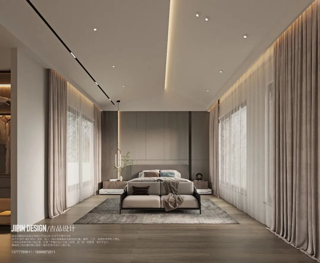 吉品空间设计｜中玺·月琴湾C户型｜干净纯粹，大美无言-20