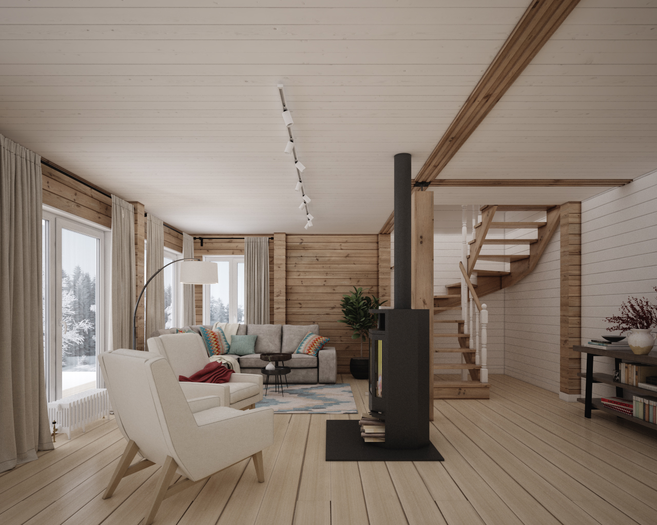 Яркий дом на Плещеевом озере в д. Купанское, 200 кв.м.-7