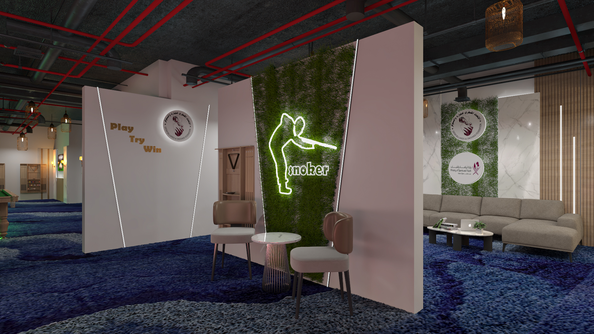 snoker Qatar etihad cooperation reception hall-3