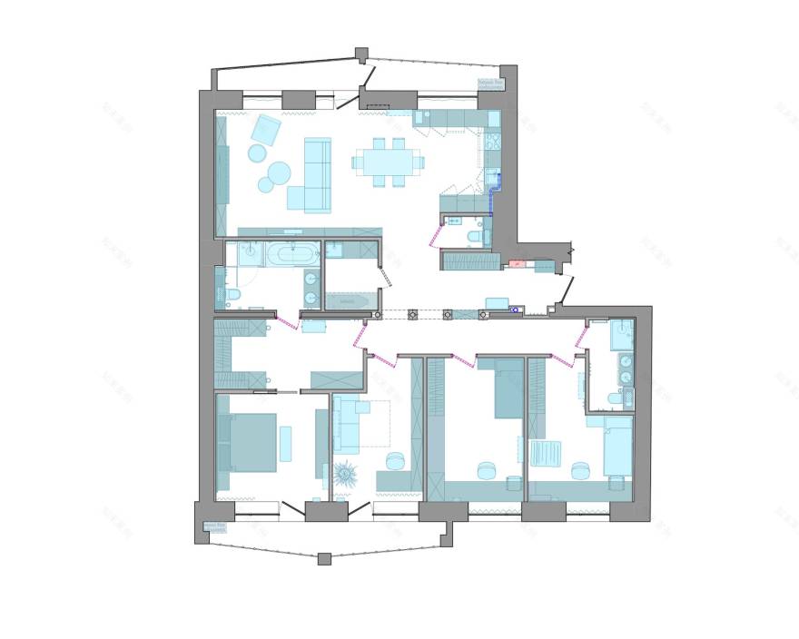 彼得格勒侧155平方米公寓丨Жилиных兄弟工作室-39