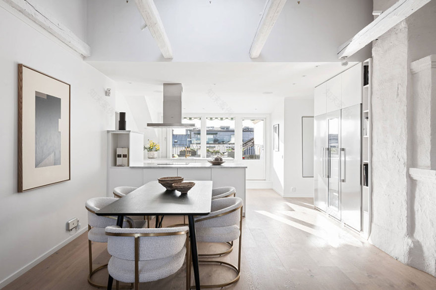 斯德哥尔摩白色豪华阁楼公寓-11