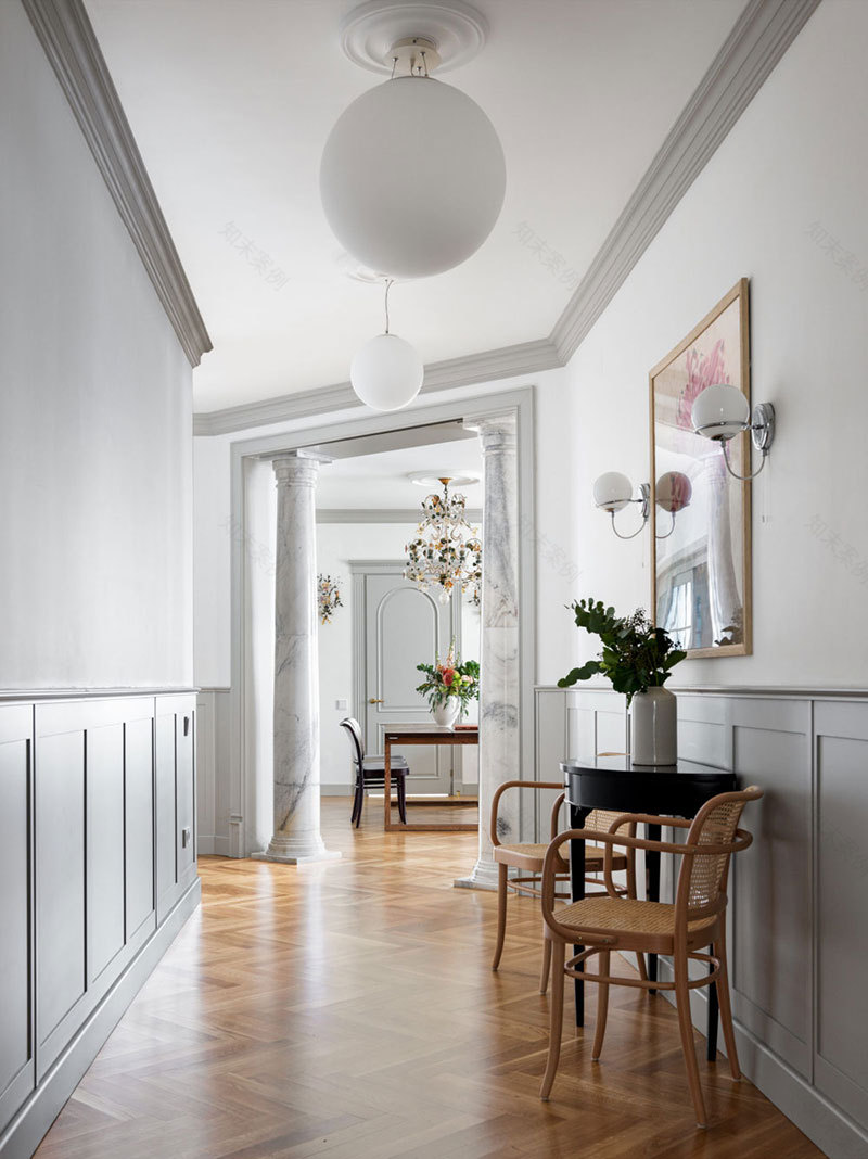 现代风格与古典元素的完美融合 | 明亮公寓设计-11