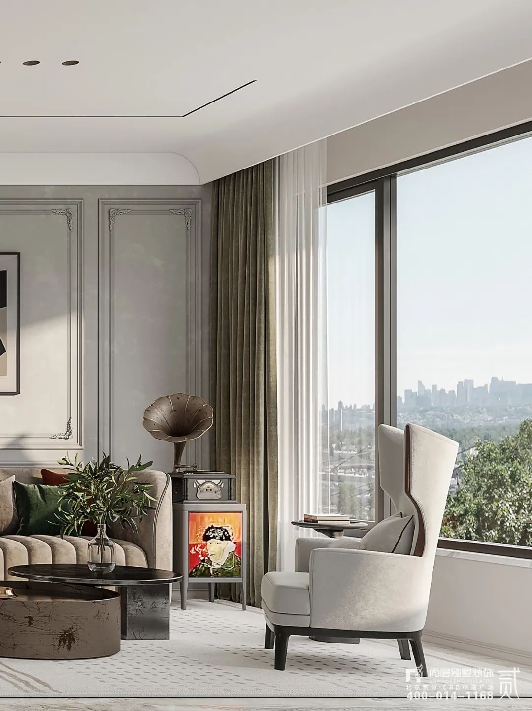 天樾书院 x 尚层作品 | 420㎡叠拼别墅，法式复古与现代诧寂的隔空碰撞，灵魂交融，各生欢喜！-11