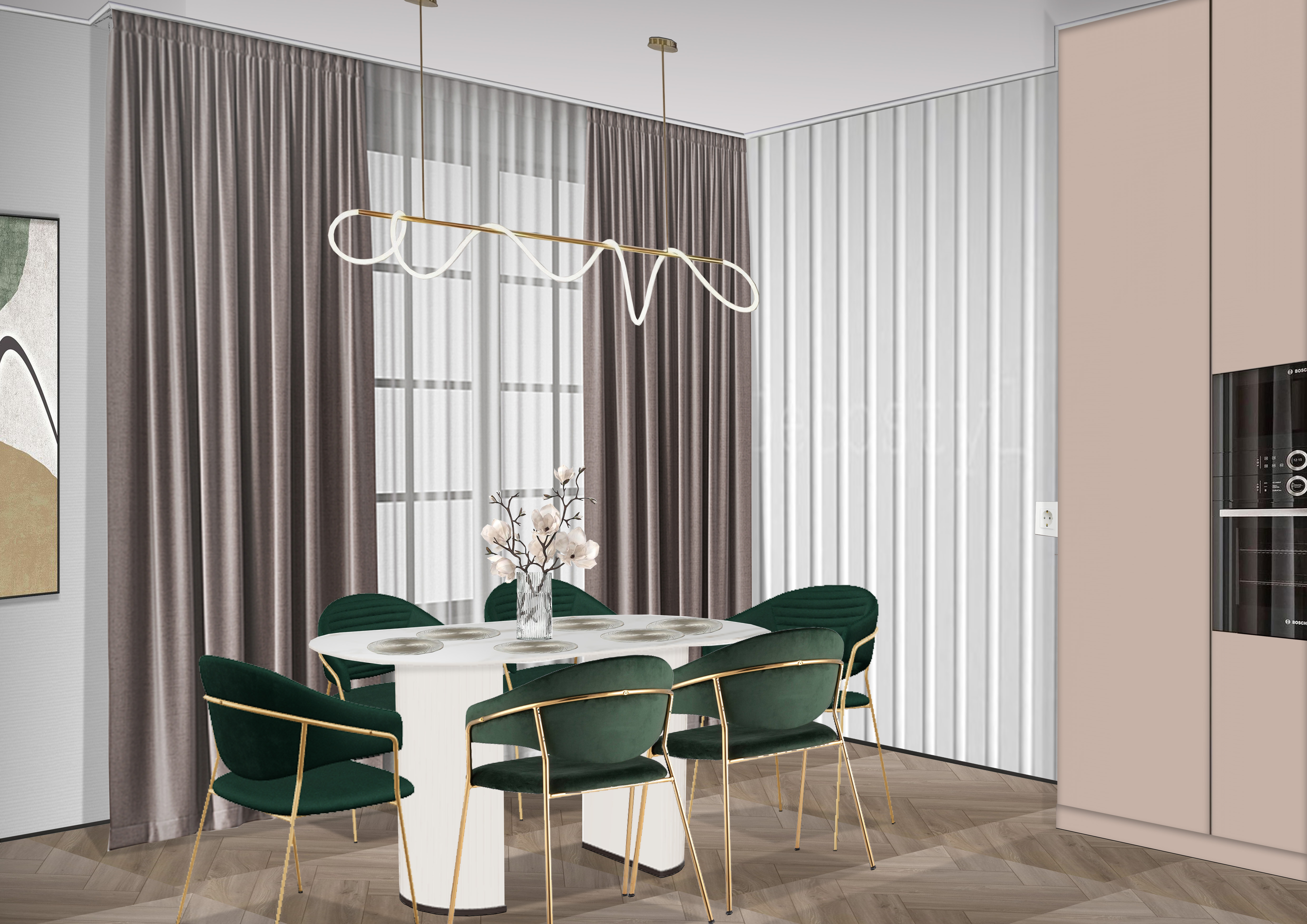 四居室公寓设计项目丨俄罗斯莫斯科丨EKATERINA OSEPCHUK-14