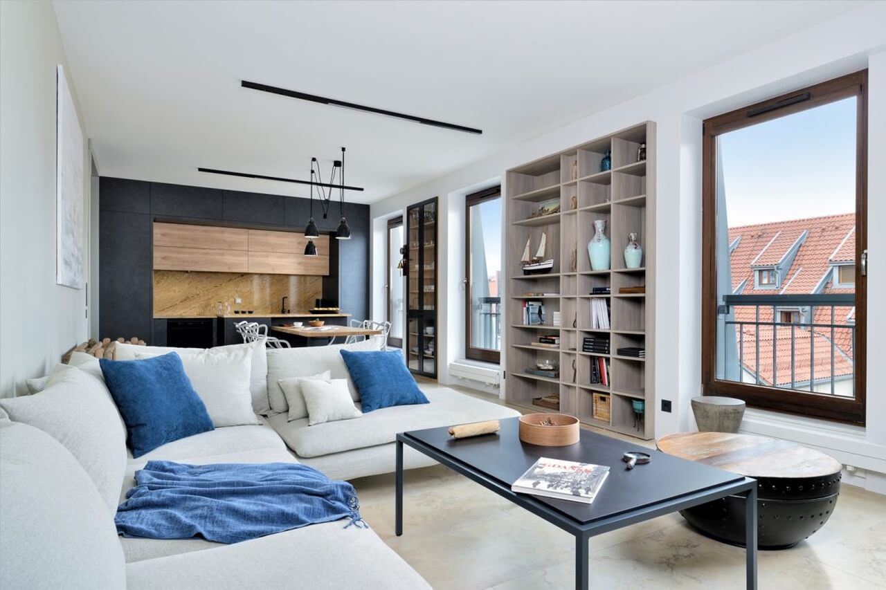 Wakacyjne mieszkanie w Gdańsku z widokiem na Żuraw i Motławę - PLN Design-3