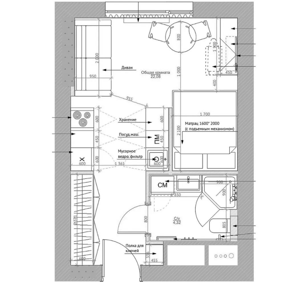 26㎡公寓设计项目丨Dubkova-13