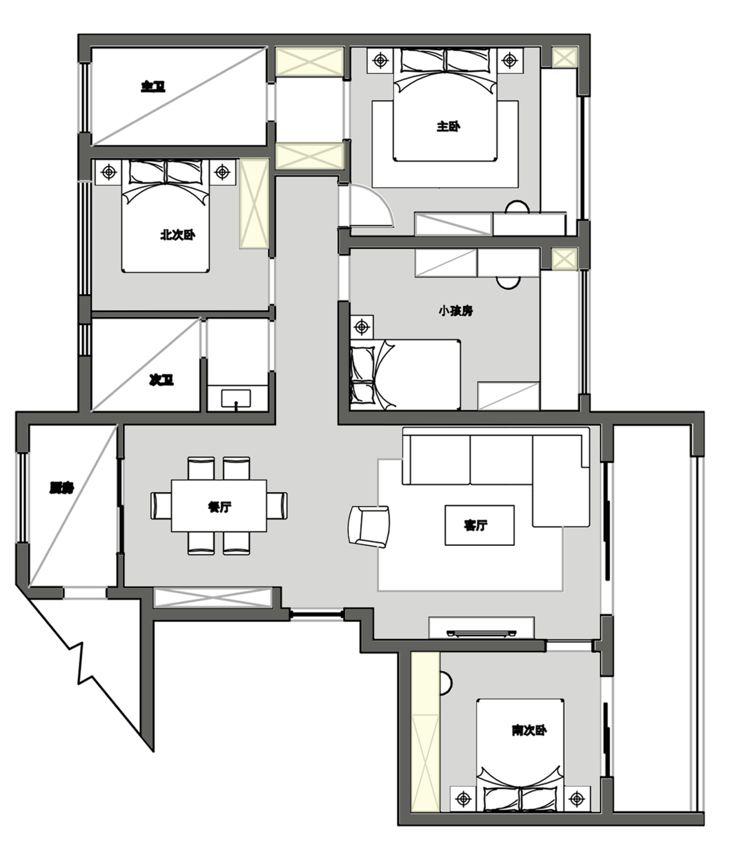 遇见·秋天 · 现代轻奢四居室设计丨美国西雅图丨内舍整体软装-6