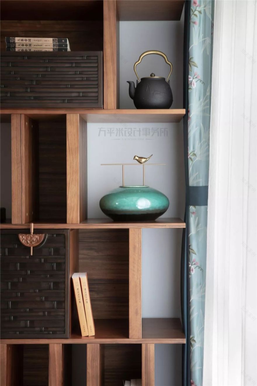 《远黛》 | 新中式风格,原木温暖,青蓝雅致,空间通透-34