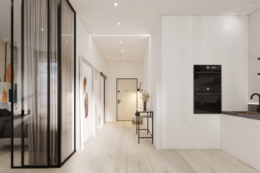 极简一居室室内设计丨阿联酋迪拜丨极光 Auraro Design-1