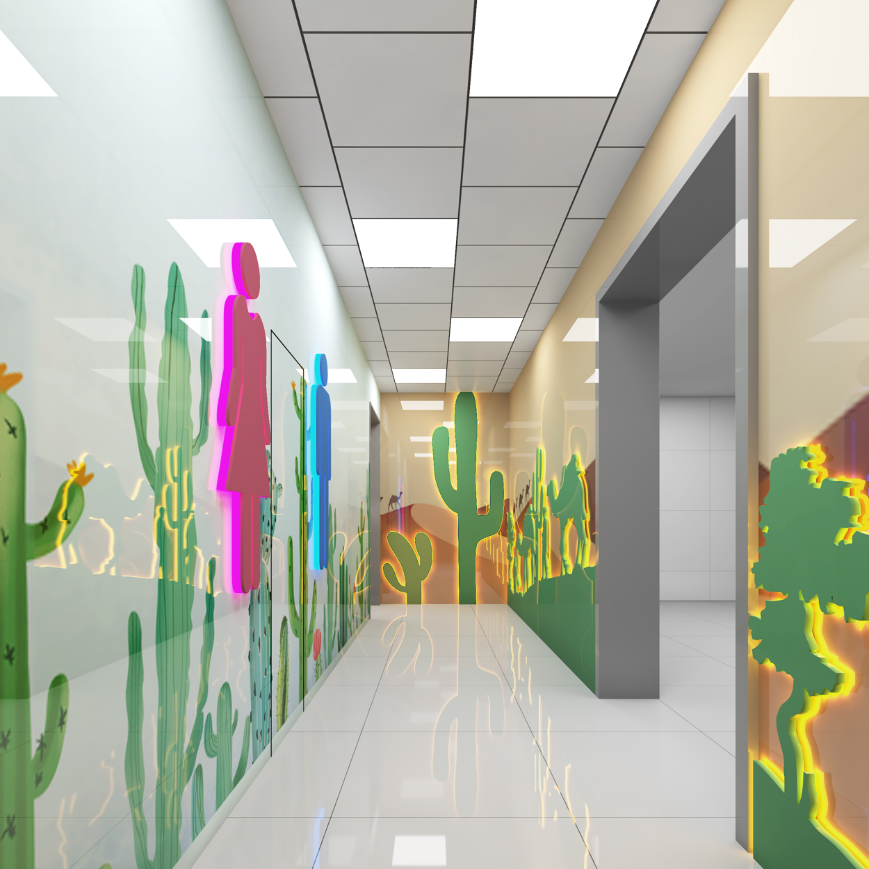 内蒙古呼和浩特白塔机场卫生间文化氛围营造升级-14