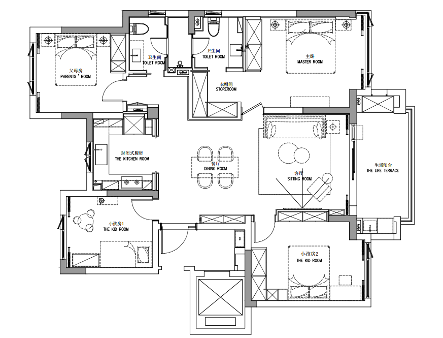 耦园秘境 · 136㎡四室两厅的舒适生活美学丨中国杭州丨菲拉设计-30