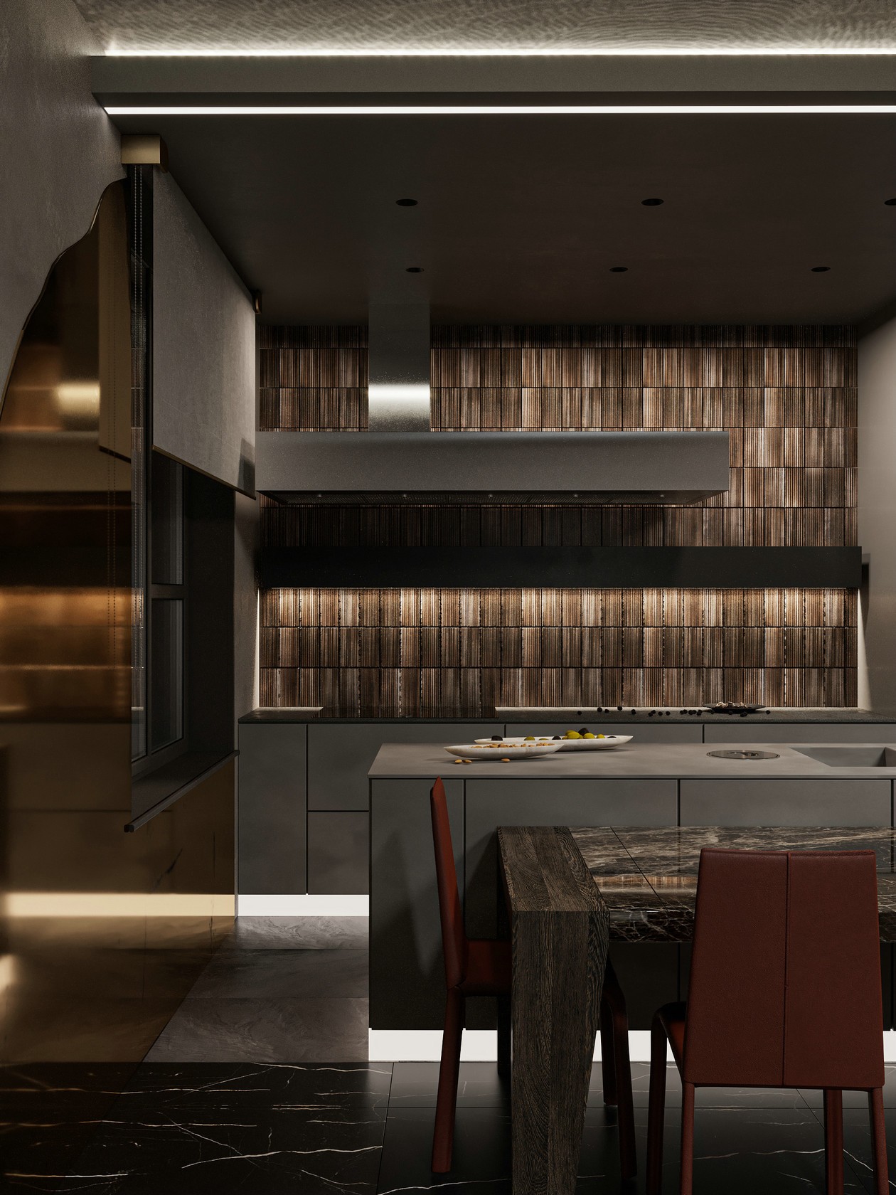 高级黑+砖红色 不同寻常的空间艺境-3