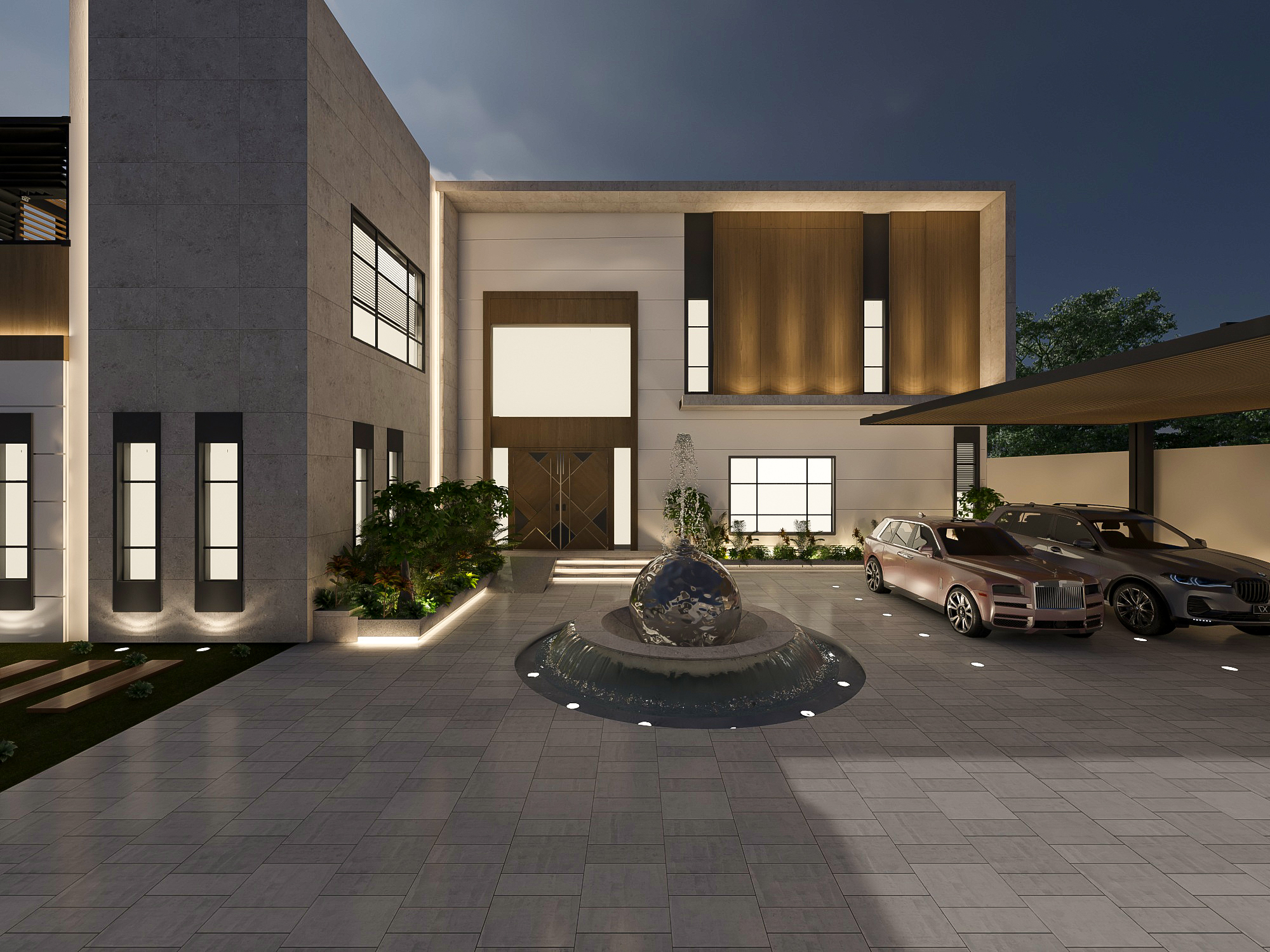 外部立面和后院设计丨沙特阿拉伯利雅得-5