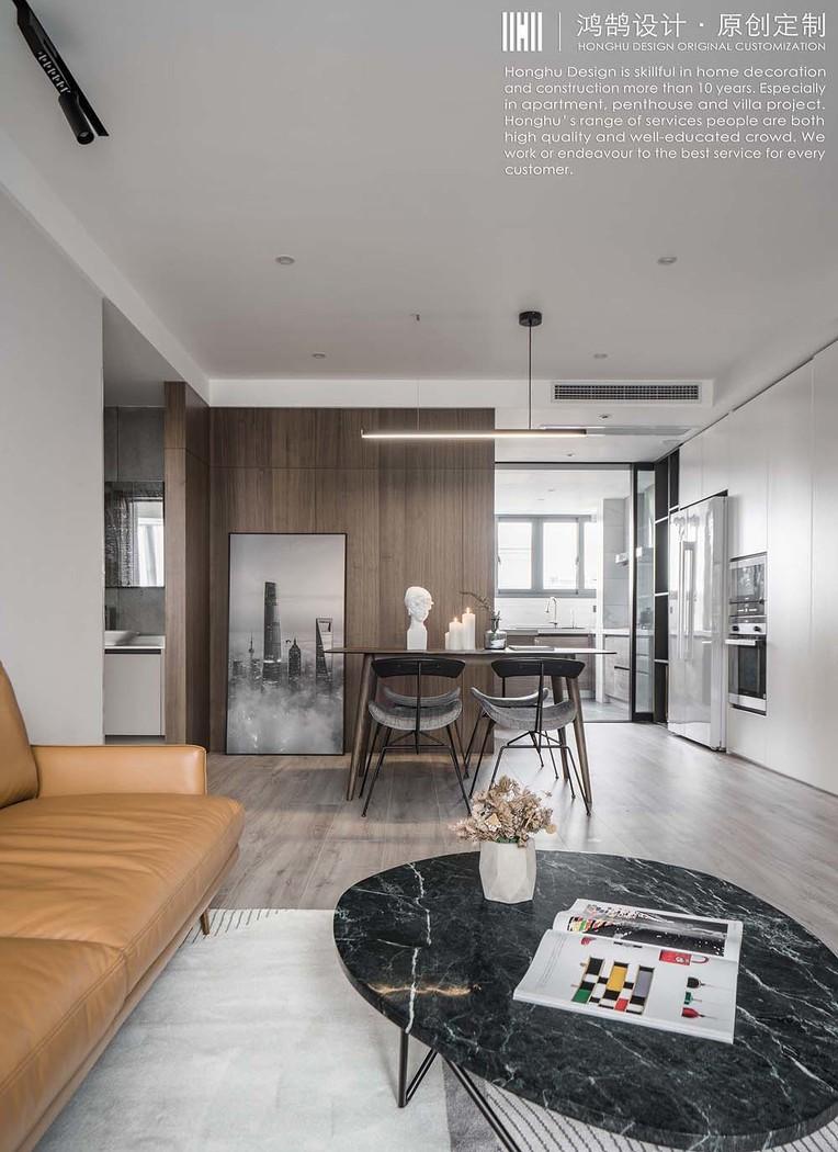 鸿鹄设计上海 100㎡现代轻工业风，温馨明亮空间解读-3